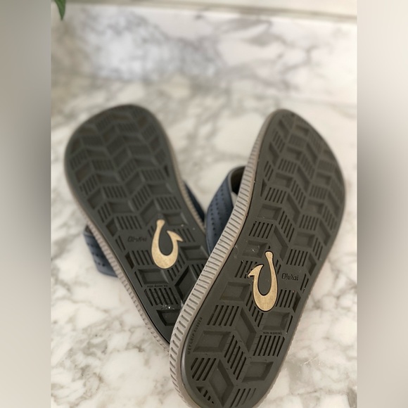 OluKai Ulele 10435-TF26 Blue Charcoal Beach Sandals Mens Size 12 - Picture 6 of 6